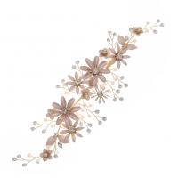 Alligator Hair Clip, Zinc Alloy, gold color plated, for woman & with rhinestone, pink 