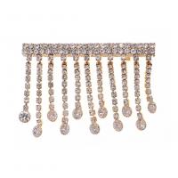 Alligator Hair Clip, Zinc Alloy, with Rhinestone, Tassel, gold color plated, for woman 