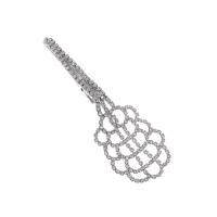 Alligator Hair Clip, Zinc Alloy, with Rhinestone, silver color plated, for woman 