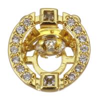 Deslizador encantador del diamante de imitación, metal, chapado, Joyería & Bricolaje & para mujer & con circonia cúbica, dorado, 11x11x6.5mm, agujero:aproximado 0.5mm, Vendido por UD