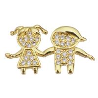 Cubic Zirconia Micro Pave Brass Connector, plated, fashion jewelry & DIY & for woman & with cubic zirconia, golden Approx 1.5mm 