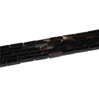 Abalorios de Ágata Negra, Rectángular, pulido, Bricolaje, Negro, 4x13mm, 29PCs/Sarta, Vendido por Sarta