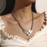 Zinc Alloy Necklace, plated, fashion jewelry & for woman, silver color 
