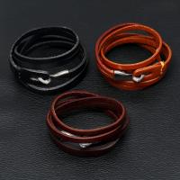 Men Bracelet, Faux Leather, with Zinc Alloy, plated, hardwearing & fashion jewelry & Unisex 