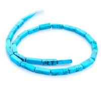 Natural Turquoise Beads, Black Vein Turquoise, Rectangle, polished, DIY, blue 