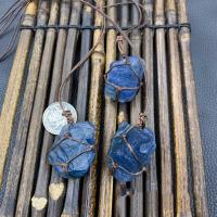 Joyas de piedras preciosas colgante, Azul+Fluorita, hecho a mano, natural & Bricolaje, azul, 20-40mm, Vendido por Set