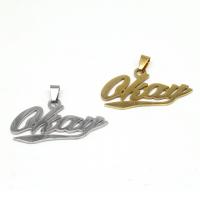 Stainless Steel Letter Pendant, plated & DIY 45*23*1mm Approx 3mm 