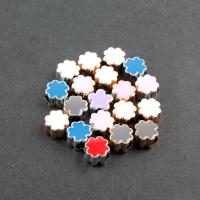 Acryl Schmuck Perlen, vierblättriges Kleeblatt, unterschiedliche Farbe und Muster für die Wahl & DIY, keine, 9*10*6mm, Bohrung:ca. 2mm, verkauft von PC
