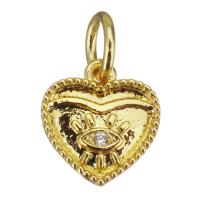Cubic Zirconia Micro Pave Brass Pendant, Heart, gold color plated, micro pave cubic zirconia Approx 3.5mm 
