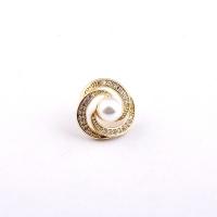 Cubic Zirconia Brooch, Brass, fashion jewelry & micro pave cubic zirconia & for woman, gold, 15mm 