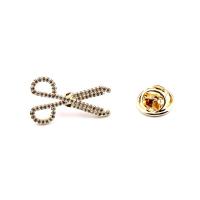 Cubic Zirconia Brooch, Brass, Scissors, fashion jewelry & Unisex & micro pave cubic zirconia 