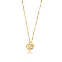 Cubic Zirconia Stainless Steel Necklace, fashion jewelry & for woman & with cubic zirconia 