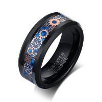 Acero de tungsteno anillo, Joyería & diverso tamaño para la opción & para hombre, Negro, 8x2.5mm, Vendido por UD