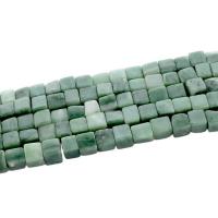 Cuentas de jade teñidos, Cuadrado, pulido, Bricolaje, verde, 4x4mm, 90PCs/Sarta, Vendido por Sarta
