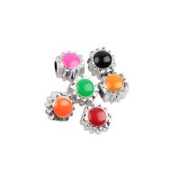 Schmelz Acryl Perlen, Blume, unterschiedliche Farbe und Muster für die Wahl & DIY, keine, 7*8*7mm, Bohrung:ca. 2mm, verkauft von PC
