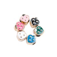 Émail acrylique perles, coeur, différentes couleurs et motifs pour le choix & DIY, plus de couleurs à choisir, 10*9*7mm Environ 4mm, Vendu par PC