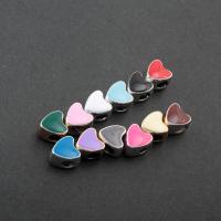 Émail acrylique perles, coeur, différentes couleurs et motifs pour le choix & DIY, plus de couleurs à choisir, 11*11*8mm Environ 3mm, Vendu par PC