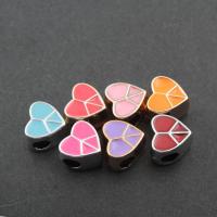 Émail acrylique perles, coeur, différentes couleurs et motifs pour le choix & DIY, plus de couleurs à choisir, 12*12*8mm Environ 3mm, Vendu par PC
