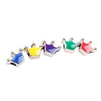 Schmelz Acryl Perlen, Krone, unterschiedliche Farbe und Muster für die Wahl & DIY, keine, 11*15*6mm, Bohrung:ca. 3mm, verkauft von PC