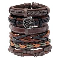 Faux Leather Bracelet Set, bracelet, plated, 6 pieces & hardwearing & Unisex, 60mm 