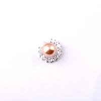 Plastic Pearl Brooch, Brass, fashion jewelry & for woman & with cubic zirconia 0c 