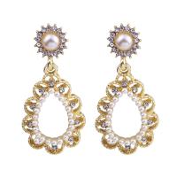 Zinc Alloy Rhinestone Drop Earring, fashion jewelry & for woman & with rhinestone 