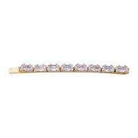 Hair Slide, Brass, fashion jewelry & for woman & with cubic zirconia, gold 