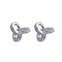Cubic Zirconia Micro Pave Brass Earring, fashion jewelry & for woman & with cubic zirconia 