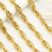 Brass Cable Link Necklace Chain, gold color plated, DIY 