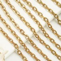 chaine de Collier de lien câble en laiton , Placage de couleur d'or, DIY Vendu par m
