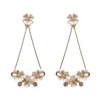 Zinc Alloy Rhinestone Drop Earring, with Rhinestone, fashion jewelry, gold, 3.5cm 