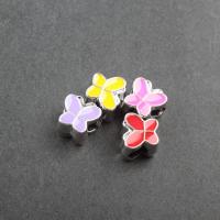 Schmelz Acryl Perlen, Schmetterling, unterschiedliche Farbe und Muster für die Wahl & DIY, keine, 10*10*7mm, Bohrung:ca. 5mm, verkauft von PC