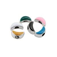 Émail acrylique perles, lune, différentes couleurs et motifs pour le choix & DIY, plus de couleurs à choisir, 15*7*8mm Environ 5mm, Vendu par PC