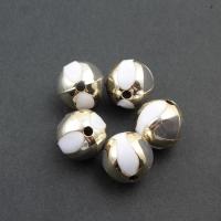 Enamel Acrylic Beads, Round, DIY, golden, 18*18mm Approx 4mm 