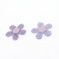 Poignées de cheveux Accessoires d'interface, résine, fleur, DIY, violet, 39*39*5mm, Vendu par PC