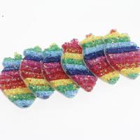 Poignées de cheveux Accessoires d'interface, résine, fraise, DIY, multicolore, 52*39*6mm, Vendu par PC
