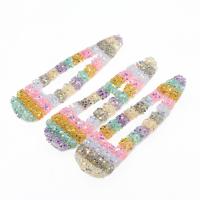 Hair Clip Cabochon Finding, Resin, DIY, multi-colored, 80*23*6mm 