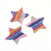 Hair Clip Cabochon Finding, Resin, Star, DIY, multi-colored, 46*46*6mm 