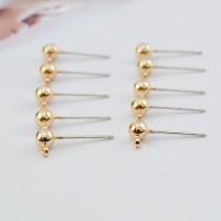 Brass Earring Stud Component, 925 thailand sterling silver post pin, 18K gold plated, DIY 