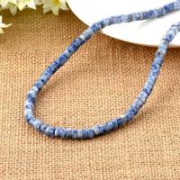 Single Gemstone Beads, Blue Speckle Stone, Flat Round, polished, DIY, blue 