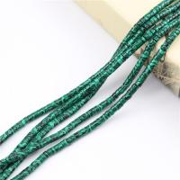 Natürliche Malachit Perlen, flache Runde, poliert, DIY, grün, 2x4mm, verkauft von Strang