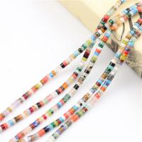 Gemischte Edelstein Perlen, Naturstein, flache Runde, poliert, DIY, farbenfroh, 2x4mm, verkauft von Strang