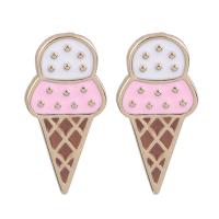 Zinc Alloy Stud Earring, Ice Cream, fashion jewelry & for woman 