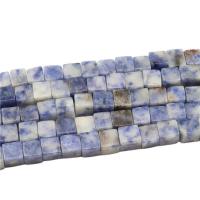 Cuentas Individuales de piedras preciosas, Blue Speckle Stone, Cuadrado, pulido, Bricolaje, azul, 6x6mm, 60PCs/Sarta, Vendido por Sarta