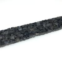 Labradorite Beads,  Square, polished, DIY, black 