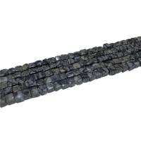 Leopardhaut Stein, Quadrat, poliert, DIY, schwarz, 4x4mm, 86PCs/Strang, verkauft von Strang