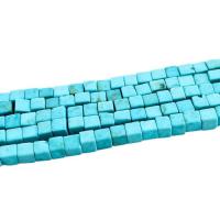 Natural Turquoise Beads,  Square, polished, DIY, blue 