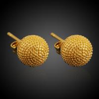 Brass Stud Earring, fashion jewelry, golden, 7mm 