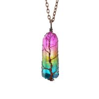 Pendentifs quartz naturel, quartz clair, avec alliage de zinc, Placage, bijoux de mode & unisexe, plus de couleurs à choisir Vendu par PC