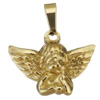 Stainless Steel Jewelry Charm, Angel, gold color plated Approx 
